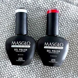 MASGLO Professional Set Gel Polish Red Fiesta And White Snow Colors UV LED